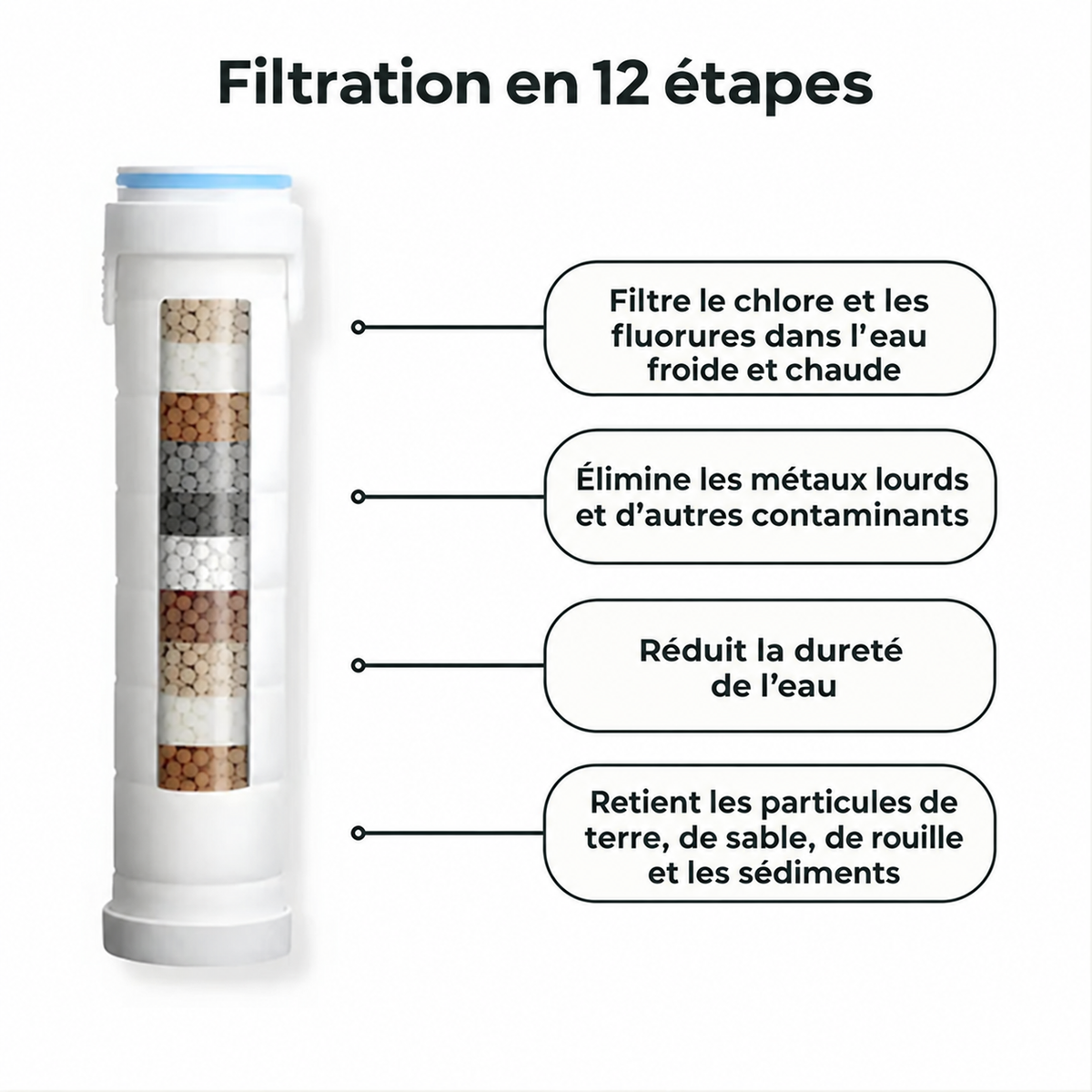 Pommeau de douche filtrant Clairane Pro